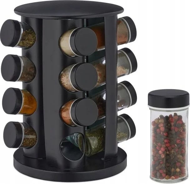 Fűszertartó állvány Forgatható 16 tartály Fűszertartó Konyhai rendszerező G