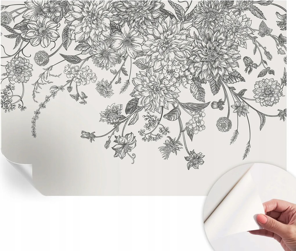 Öntapadós tapéta Divatos 3D fali ragasztóval Virágmintás 152x104 cm