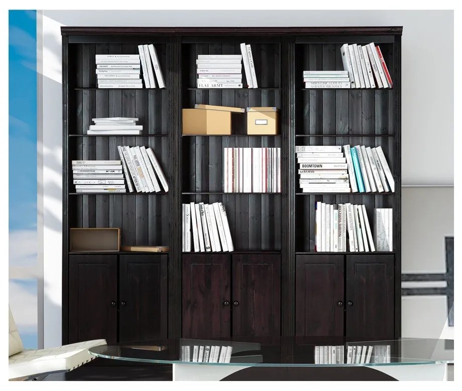 Barna borovi fenyő könyvespolc 222x223 cm Anita – Støraa