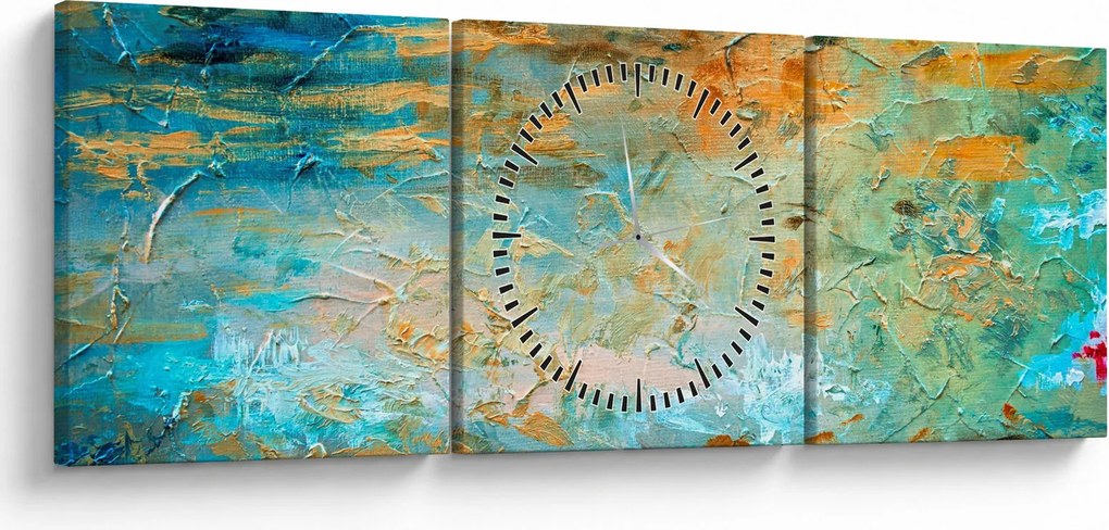 A kék absztrakció képe (órával) (90x30 cm)