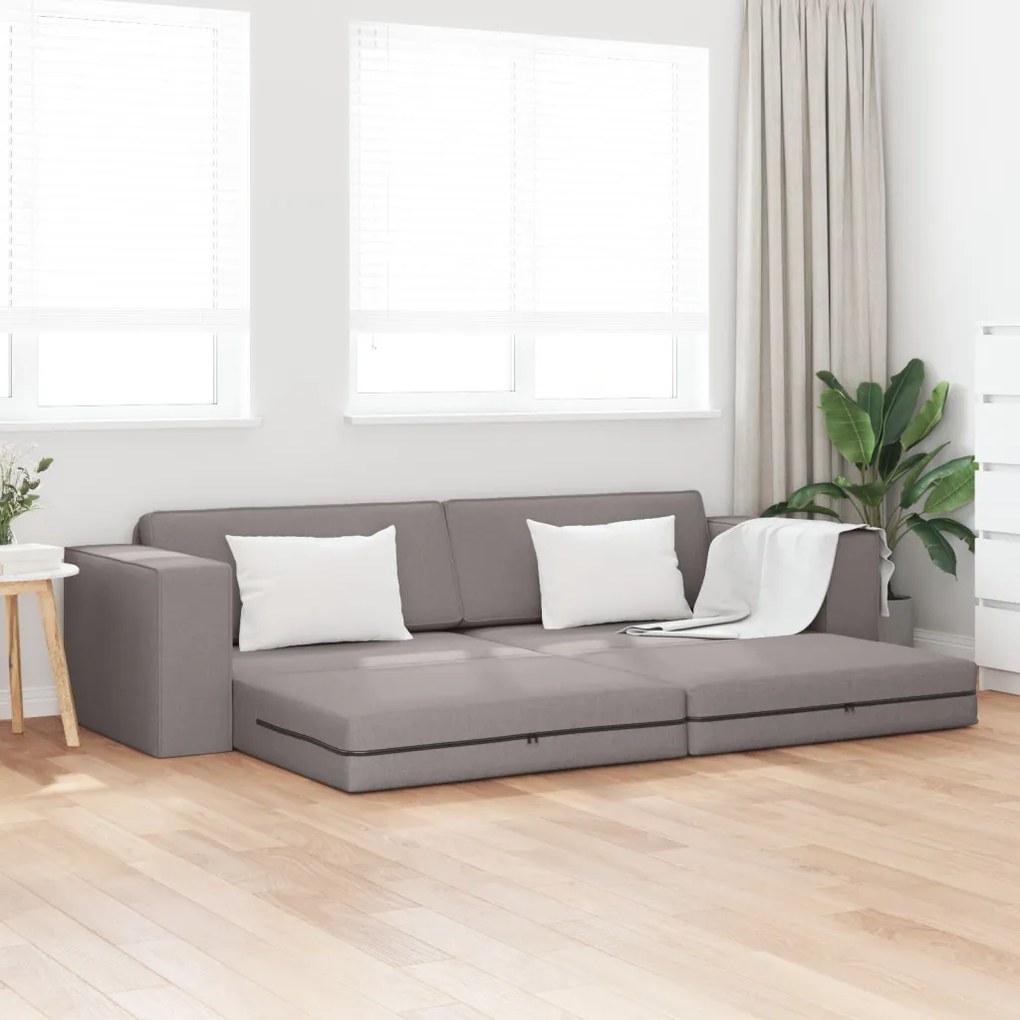 Függőleges Kanapéágy 2 az 1-ben Taupe 245x150x60.5 cm Szövet