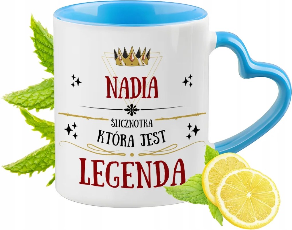 Nadia Kék Bögre Szív Alakú Füllel Ajándék Nyomtatott