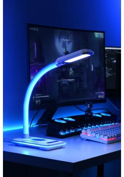 Immax 08989L - LED RGBW Dimmelhető asztali lámpa Qi töltővel 30W/230V fekete