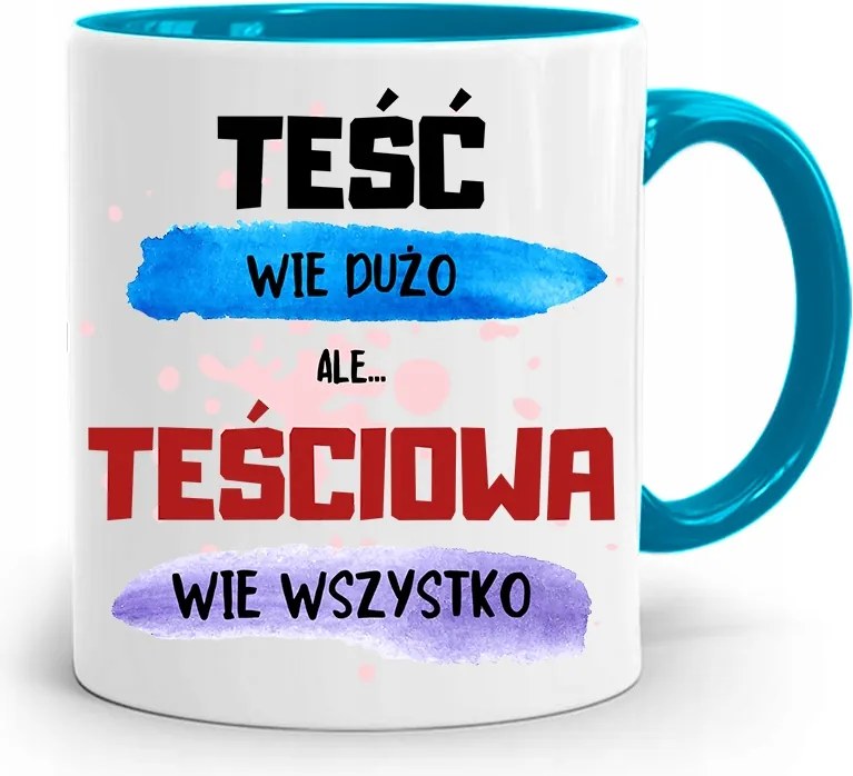 Kék Bögre Anyósnak Anyós Mindent Tud fényképes nyomattal