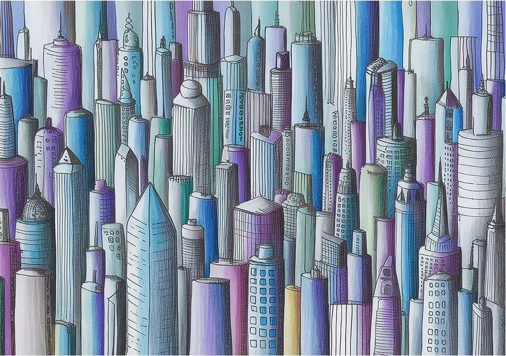 Fotótapéta Flizelin Dekoratív Hálószoba Városi felhőkarcolók 208x146