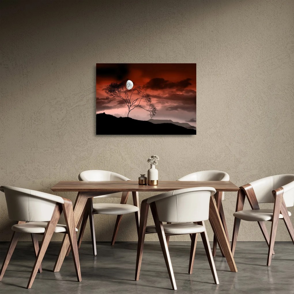 Kép - Hold megvilágítja az éjszakát (üvegen) (70x50 cm)