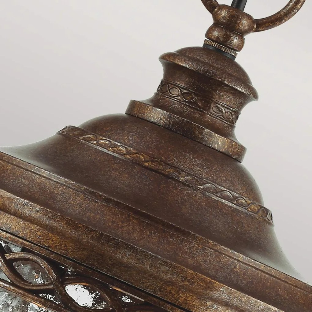 ELSTEAD FE-EB8-M-BRB ENGLISH BRIDLE Kültéri Függő Lámpa Antik Bronz, Átlátszó IP23