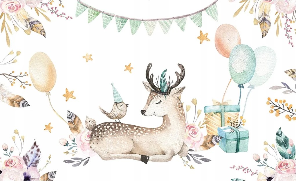 Gyerek fotótapéta Erdei Állatok 3D 416x254