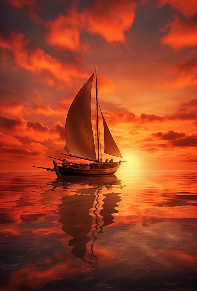 Poszter 67,5x100cm Naplemente vitorlái alatt