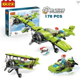 3az1-ben COGO 3030 lego kompatibilis építőjáték repülők és mocsárjáró 178 db-os