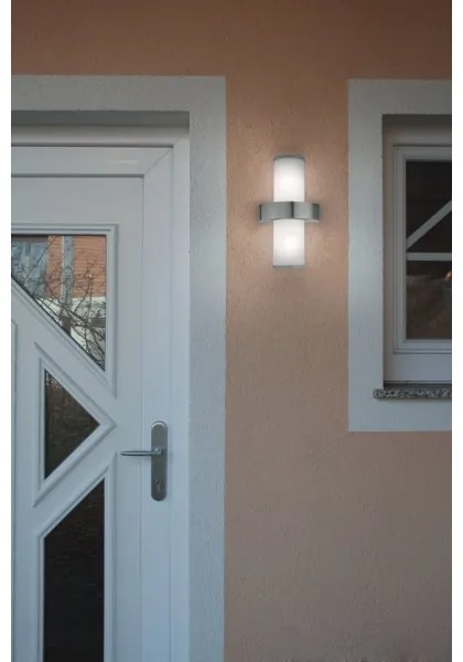 EGLO 86541 - BEVERLY kültéri fali lámpa 2xE27/60W ezüst/fehér