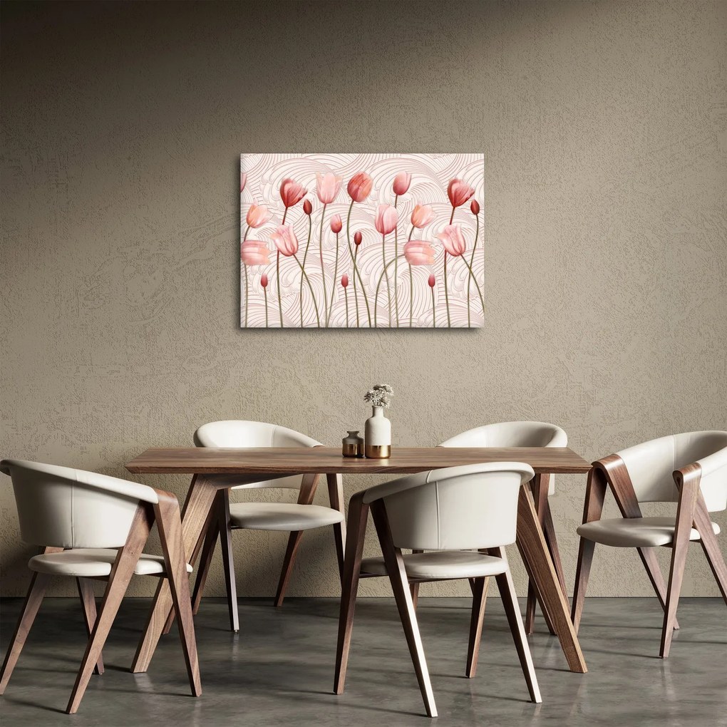 Kép - rózsaszín tulipán (70x50 cm)