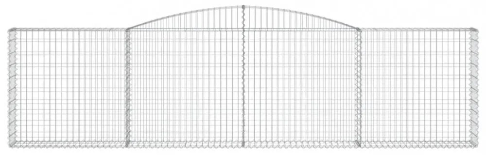 vidaXL 20 db íves horganyzott vas gabion kosár 400x30x100/120 cm