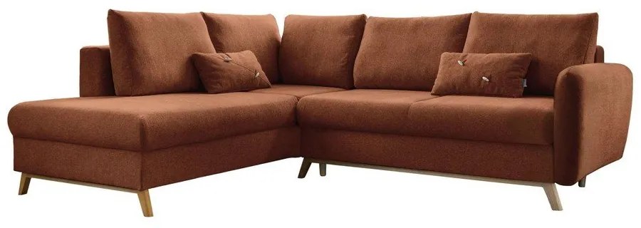 Scandic Lagom L narancssárga kinyitható kanapé, bal oldalas - Miuform