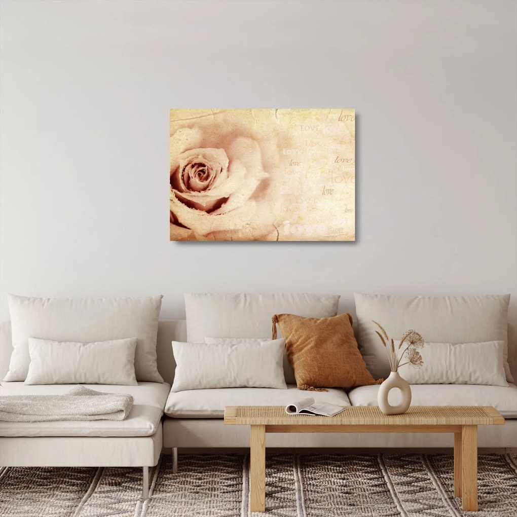 Kép - Rózsa virág szerelmeseknek (üvegen) (70x50 cm)