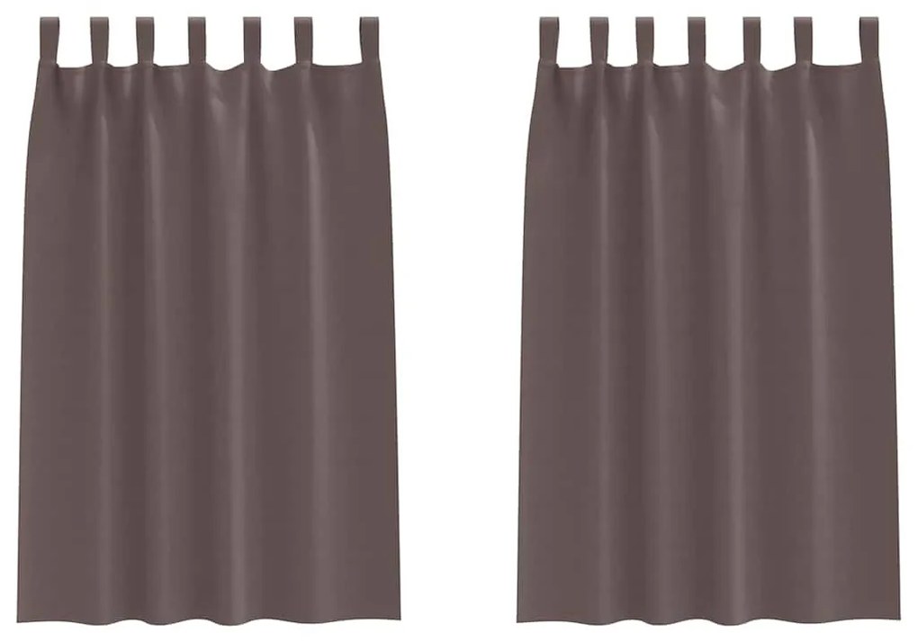 Függönyök függönyökkel 2 pcs sötétbarna 175x140cm Poliészter