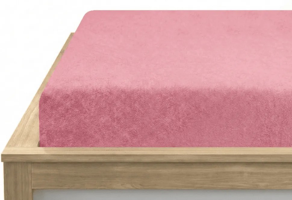 Frottír rózsaszín lepedő EXCLUSIVE 90x200 cm