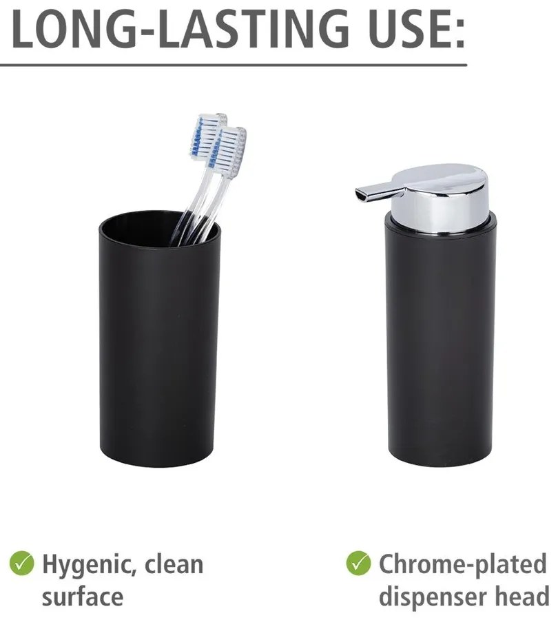 Fekete műanyag fürdőszobai kiegészítő szett Calvo – Wenko