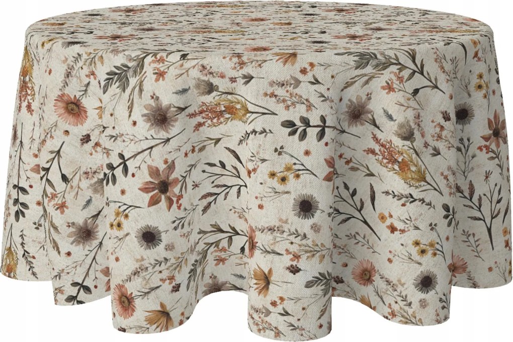 Abrosz Kerek Foltálló Átm. 140 CM Asztalra Kerek Tavaszi Virág Minta 392