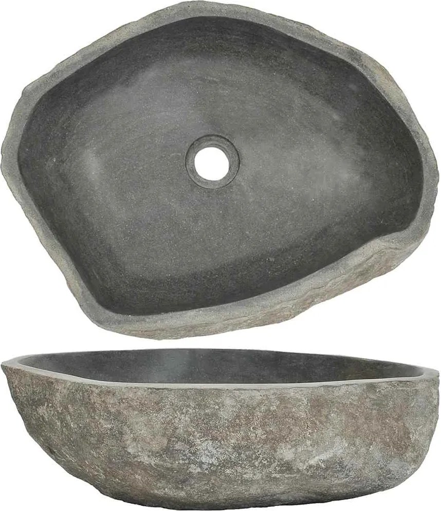 vidaXL ovális folyami kő mosdókagyló (45-53) x (34-41) cm