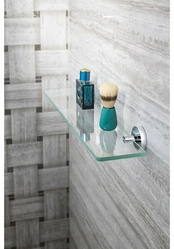 SAPHO XR009 X-Round üvegpolc tartó 8 mm, ezüst