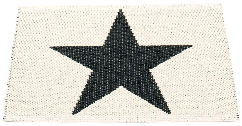 Fekete-fehér kültéri-beltéri szőnyeg 70x50 cm Viggo Black – Pappelina