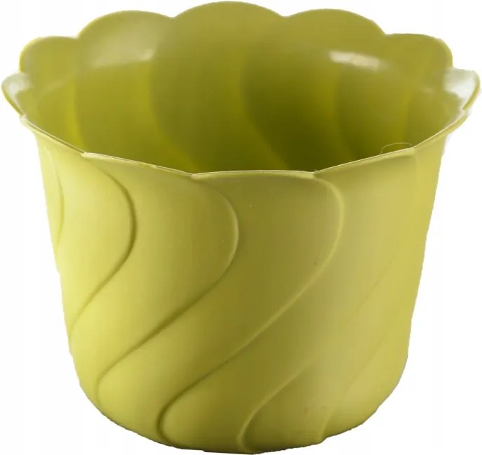 Műanyag kaspó állvány nélkül „Batik” (d=30 cm; 7 l) lime