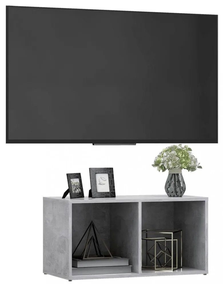 betonszürke szerelt fa TV-szekrény 72 x 35 x 36,5 cm