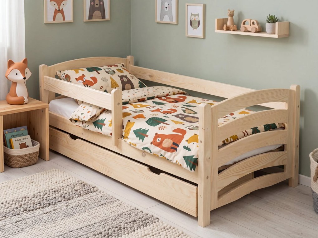 Gyerekágy MELA 80 x 160 cm, fenyő Ágyrács: Lamellás ágyrács, Matrac: EASYSOFT 10 cm matrac