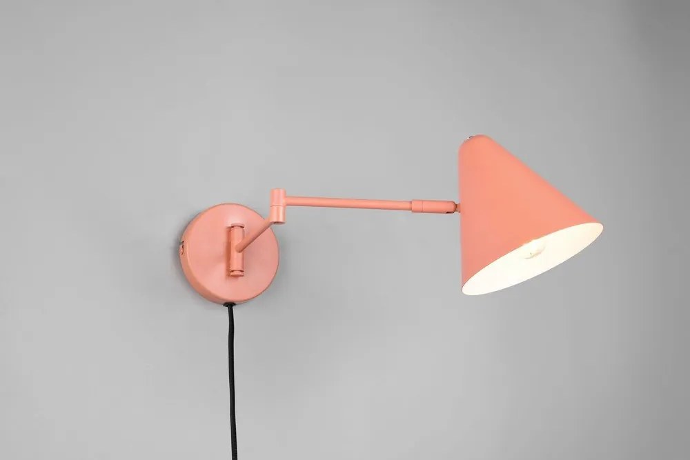 Narancssárga konnektorhoz csatlakoztatható fali lámpa hajlítható szerkezettel ø 15 cm Cosima – Trio