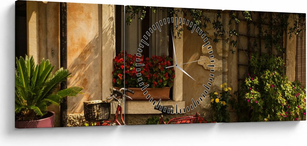 Kép - Festői Olaszország (órával) (90x30 cm)