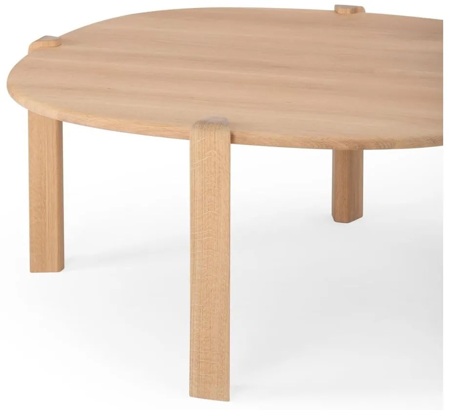 Natúr színű tölgyfa kerek dohányzóasztal ø 100 cm Kulin – Gazzda