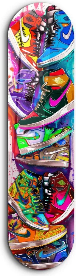 Colorful Sneakers edzett üvegkép, 20 x 80 cm