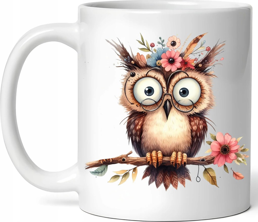 Látványos Bögre Őrült Vicces Bagoly Kerámia Doboz 330ml