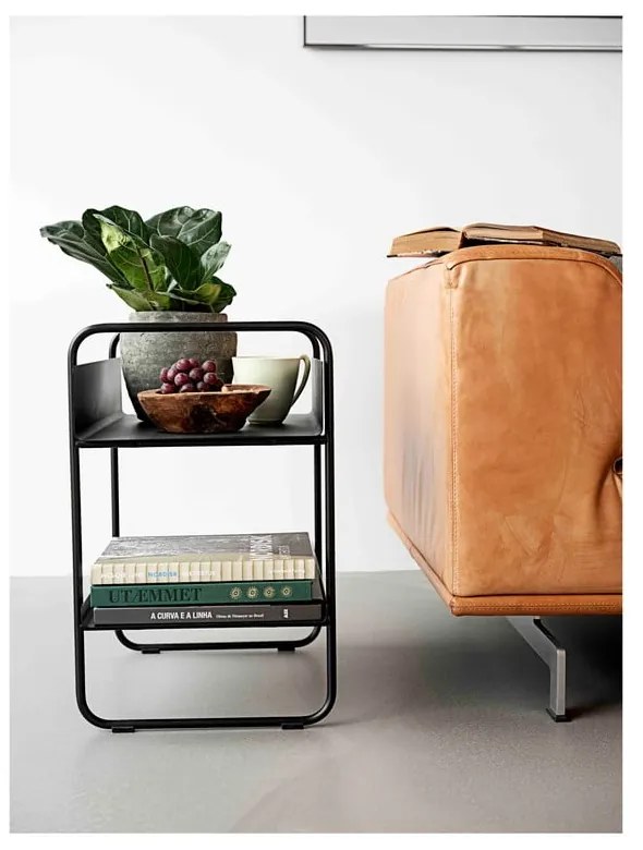 Fekete fém konzolasztal 36x48 cm A-Console – Zone