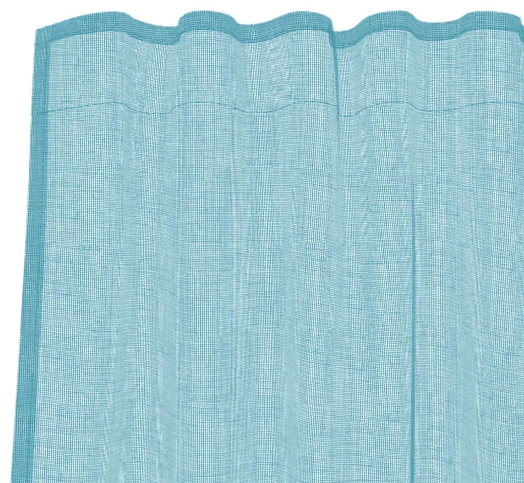 2 db türkizkék voile függönyök rúd zsebekkel