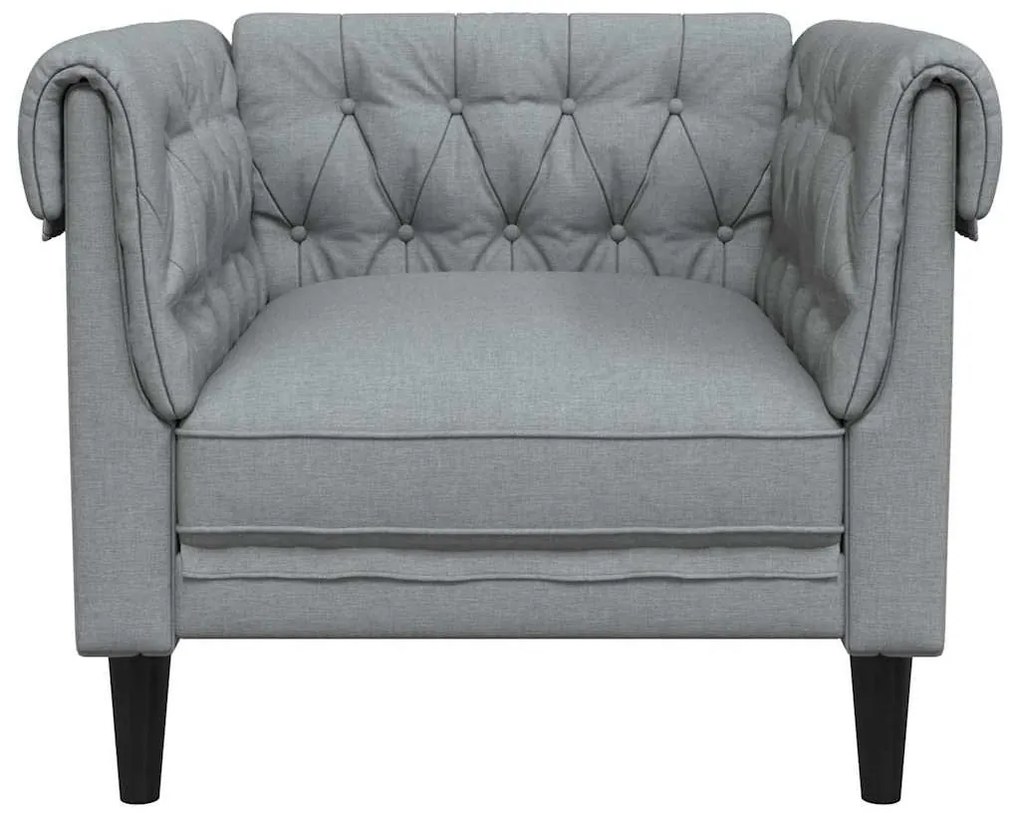 Chesterfield Kanapé Szék Világosszürke 78.5 x 74.5 x 74.5 cm