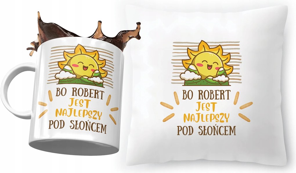 Robert párna ajándék bögre szett fényképes nyomtatással