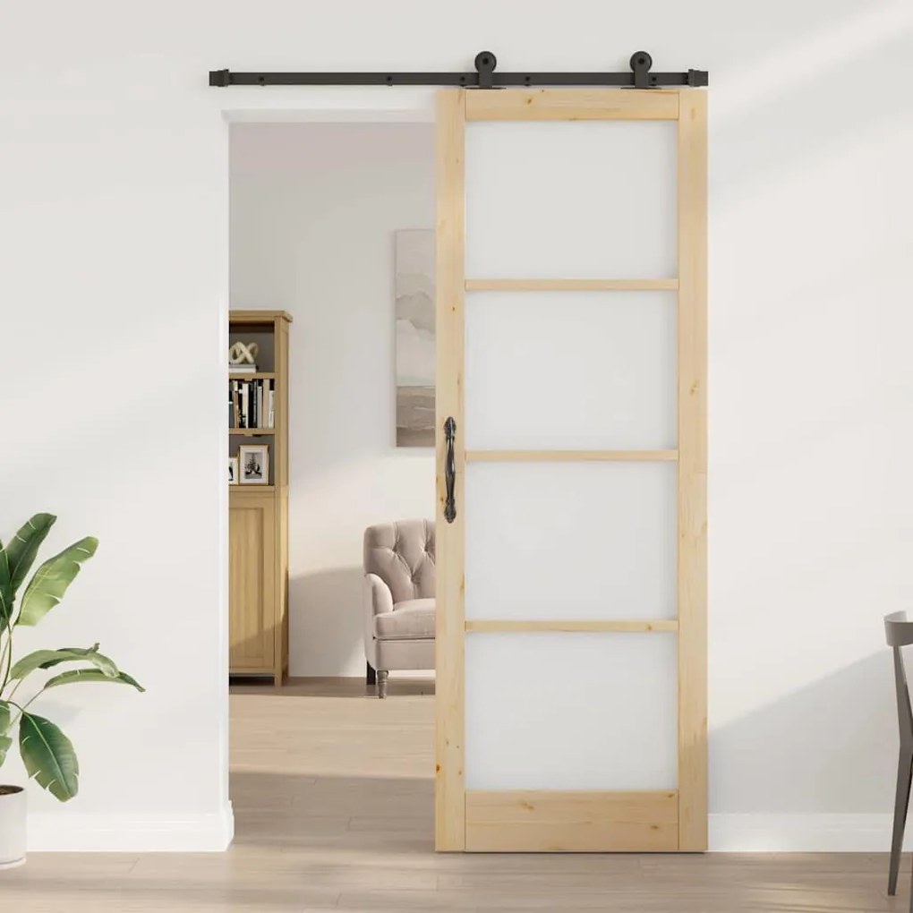 Csúszó Ajtó ORKDAL Barna 83 x 232 cm Fa és fém