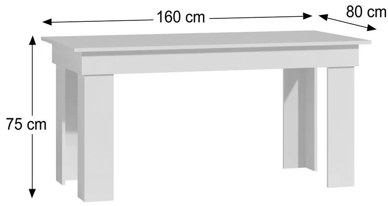 Montilla 4 személyes étkezőszett Oravit székekkel, Fehér - Fehér N
