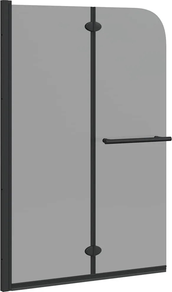 vidaXL Zuhanybeépítés Fekete 120 x 140 cm ESG üveg és alumínium