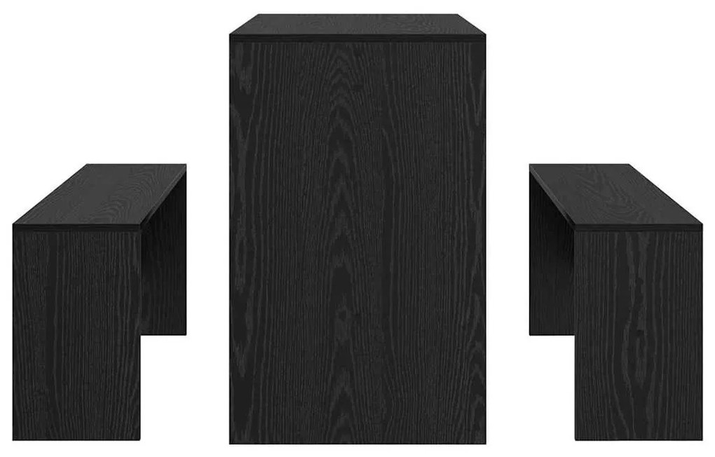 Étkezőgarnitúra 2 pcs Musta tammi 97 x 47 x 75 cm Faanyag
