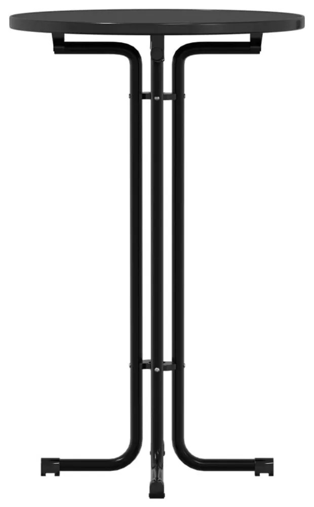 fekete étkezőasztal szerelt fa és acél Ø70 x 110 cm