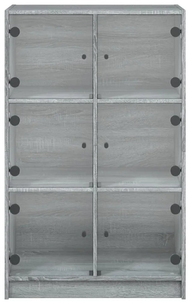 szürke sonoma színű magasszekrény ajtókkal 68 x 37 x 109 cm