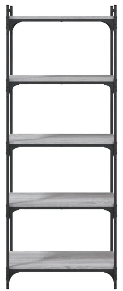 5 szintes szürke sonoma szerelt fa könyvespolc 60 x 30 x 120 cm