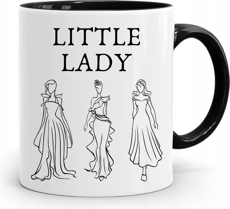 Fekete Bögre Ajándék Lányának Little Lady fényképes nyomtatással