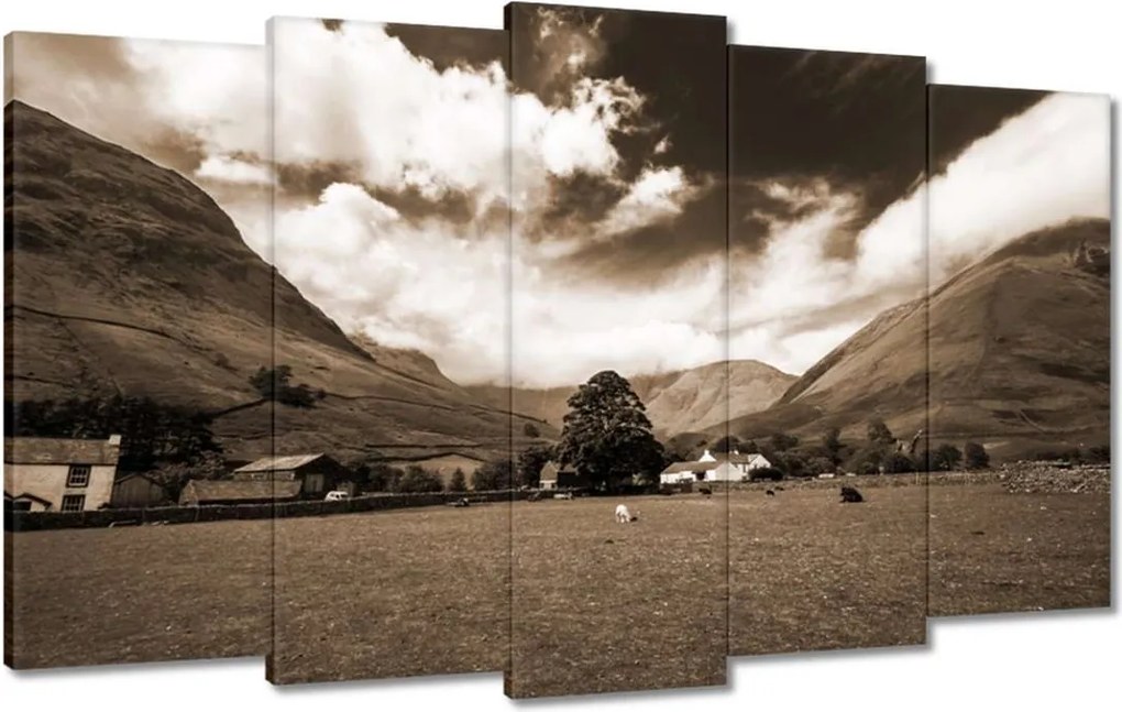 Festmények 100x60 Ír táj Szépia