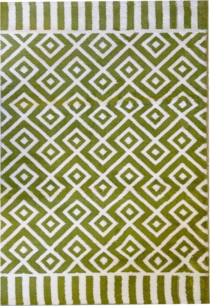 Osta Carpets Bv szőnyeg zöld modern mintával nappaliba 200 x 135 cm
