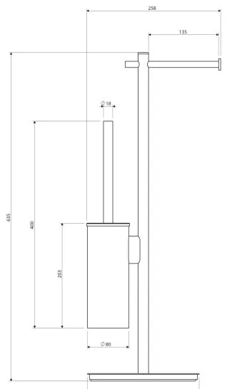 OMNIRES MP60810CR - Toalettpapír és WC kefe tartó MODERN PROJECT króm