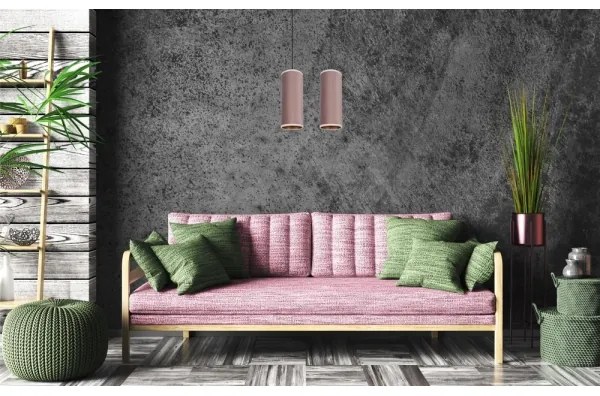 Láncos lámpa AVALO 2xE27/60W/230V rózsaszín/rozsdamentes